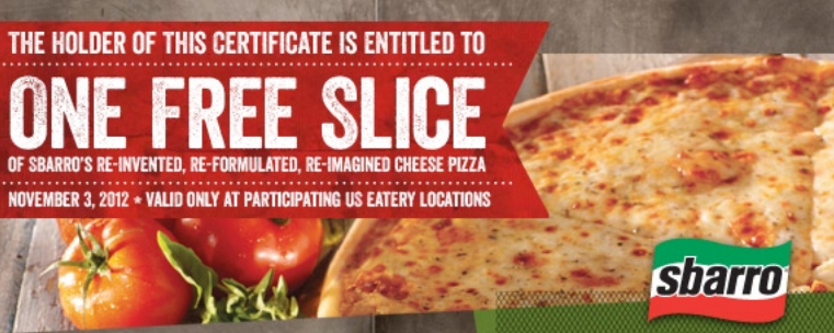 sbarro las vegas coupons